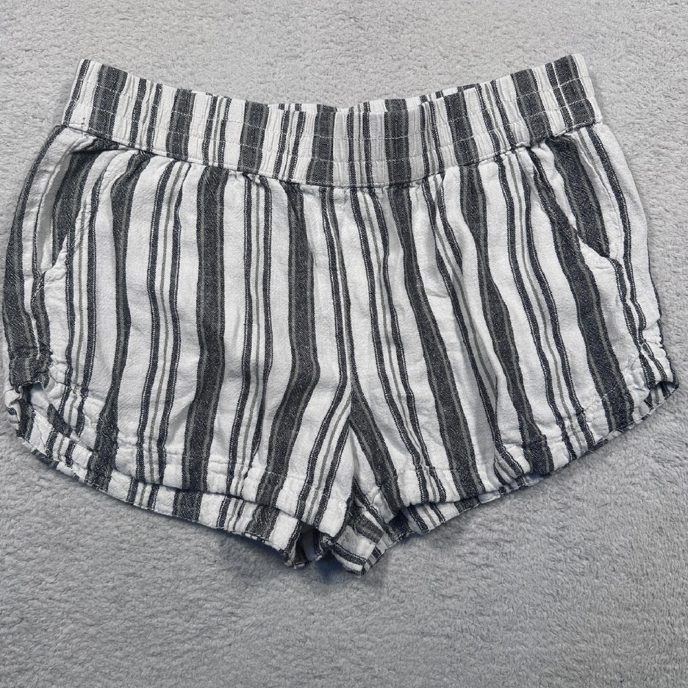 Maurice's Striped Linen‎ Blend Shorts Women's Medium Boho Nautical Summer Beach